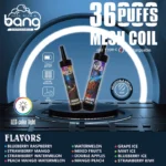 Bang 36000 Puffs Kertakäyttöiset Vape Airflow säädettävä E Hookah