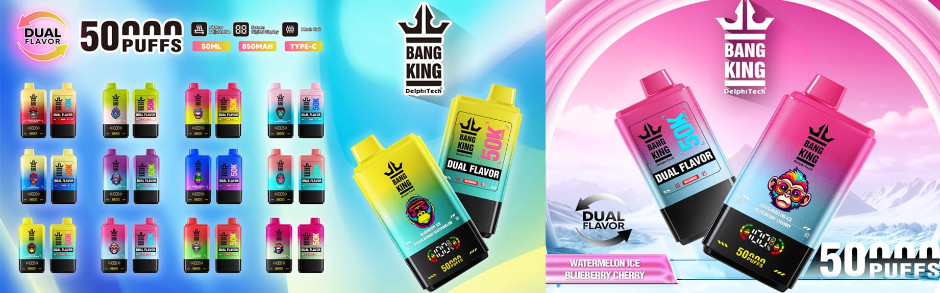 Bang King 50000 Puffs διπλές γεύσεις 2