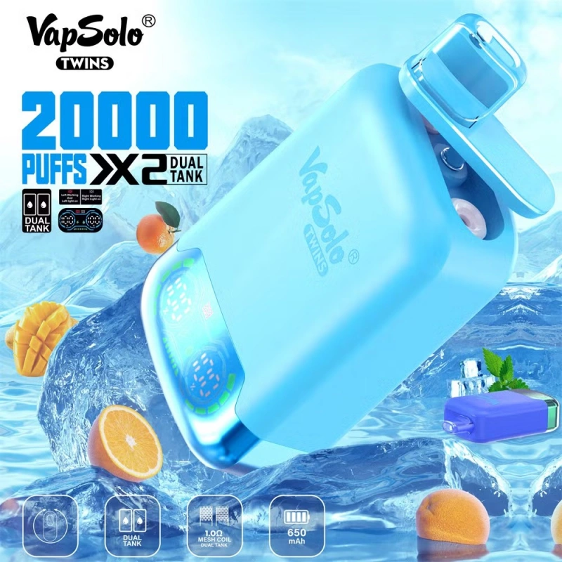 EU Warehouse Vapsolo Twins 20000 Puffs Dual Flavors Smart Screen 4