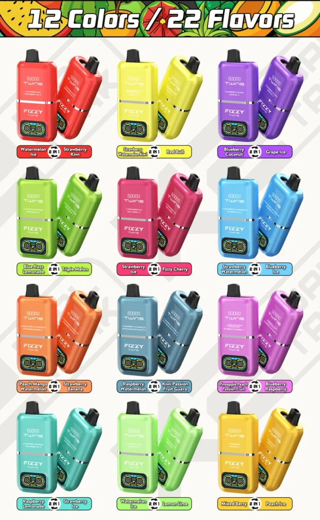 Symphony of Two Flavours: Fizzy Twins 50K Disposable vape 2 Fizzy 50k Puffs 50000 Twins 2 in 1 Eu Vape jetable