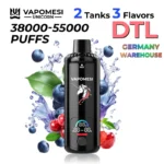 ES sandėlis Vapomesi Unicorn 55000 Puffs Smart Screen Vienkartinis Vape Didmeninė prekyba Dvigubas rezervuaras Trijų skonių