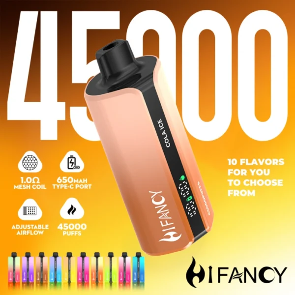 Puff 45k Hifancy 45000 Puffs Smart Screen Vape na jedno použití