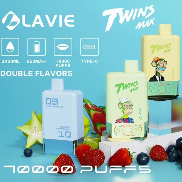 Lavie Twins 70000 Puffs Max 70k 2 σε 1 Vape μίας χρήσης