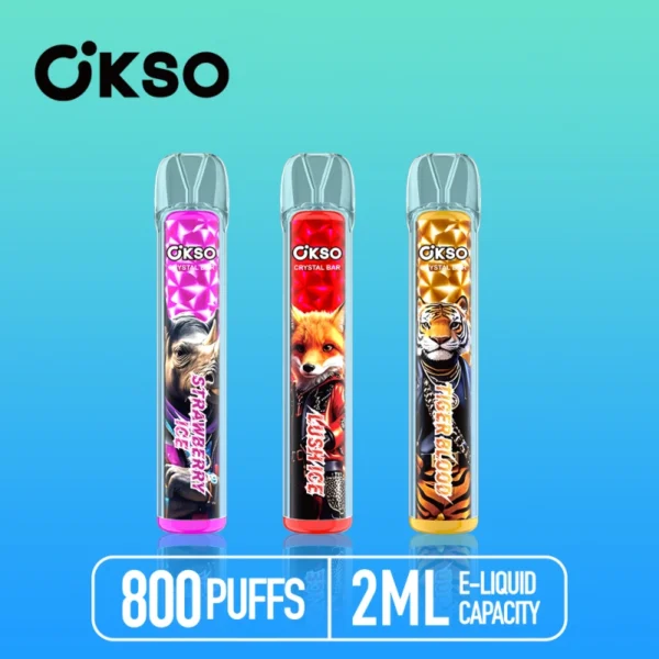 OKSO 800 Puffs 2ml E-tekočina Crystal Bar za enkratno uporabo Vape Pen