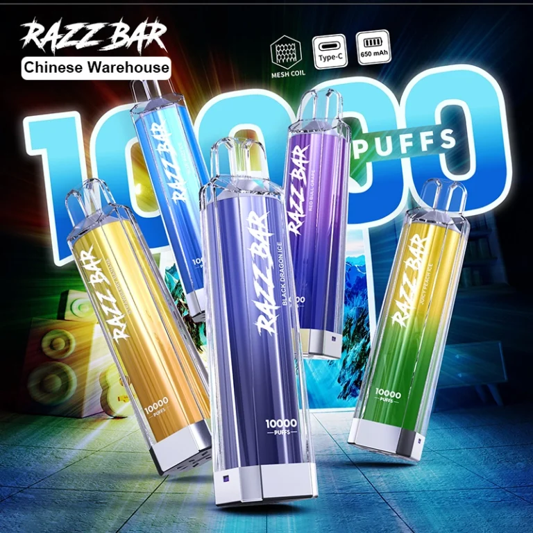 Puff 10K Razz Bar 10000 Puffów Crystal Jednorazowy Vape Elektroniczny Papieros Chiński Magazyn