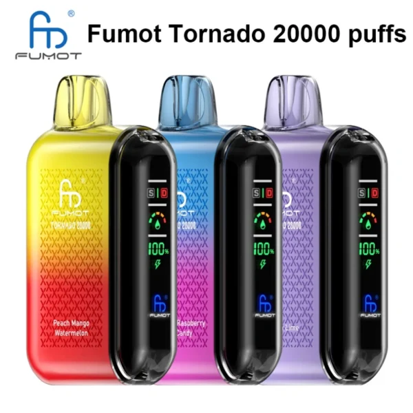 Puff 20k Fumot Tornado 20000 Puffs Smart Display Vape za enkratno uporabo