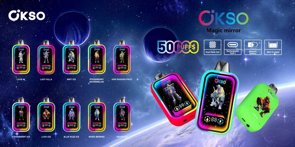 Puff 50k OKSO Magic Mirror 50000 Puff ühekordselt kasutatav Vape