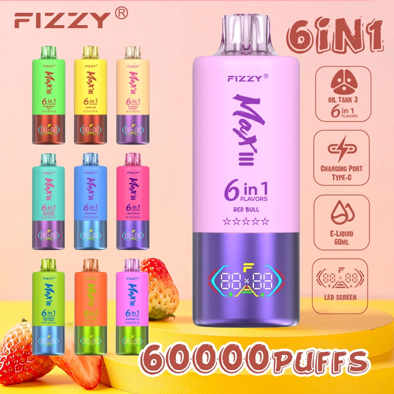 Puff 60k Fizzy 60000 Puffs 6 v 1 okusih za enkratno uporabo - Ultimate Vaping Experience 2 Puff 60k Fizzy 60000 Puffs 6 v 1 okusih za enkratno uporabo Vape