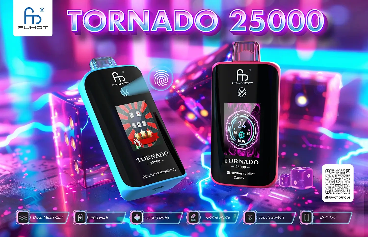 Puffs 25k Fumot Tornado 25000 Puffs Game Mode Disposable Vape