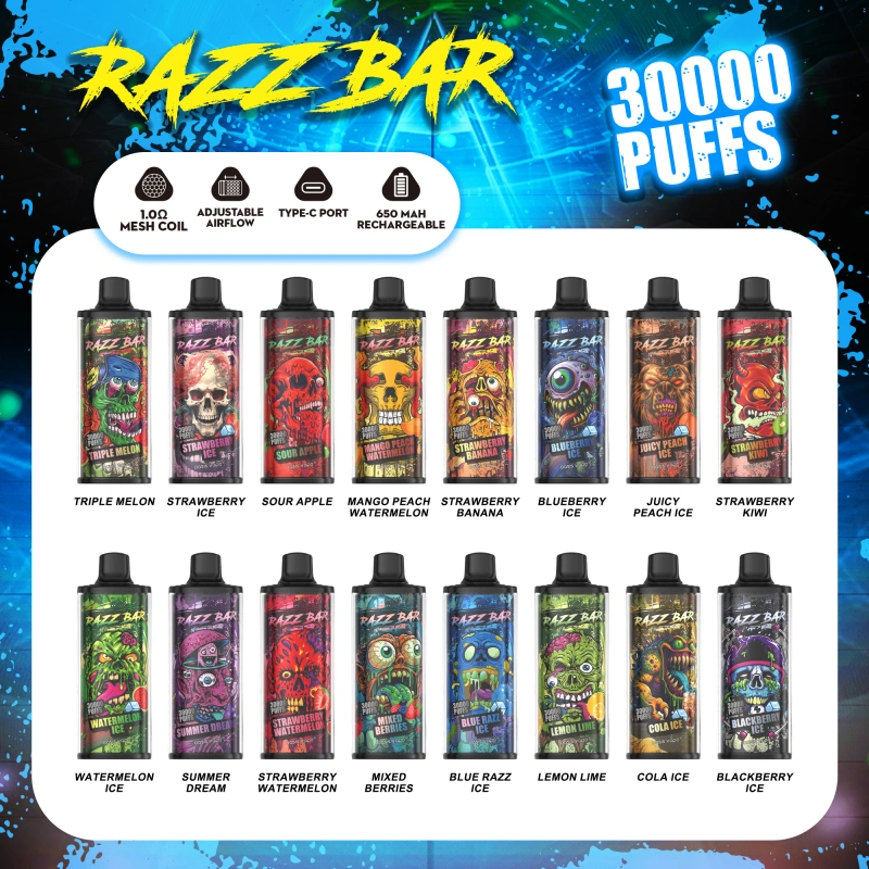Ultimate to Razz Bar 30000 Puffs Engangs-vape: Funktioner, smag og fordele 2 Puffs 30k Razz Bar 30000 Puffs Engangs Vape Kinesisk lager