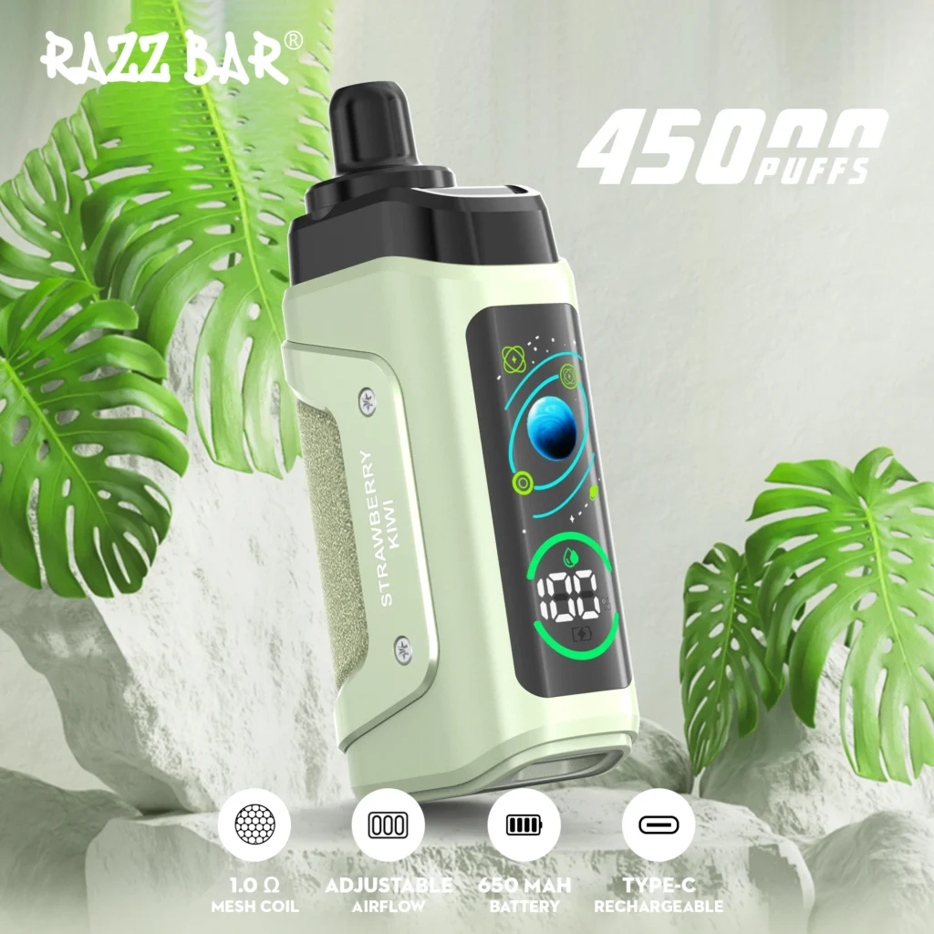 Razz Bar 45K Smart Screen Disposable: Vaping’s First 45,000-Puff Powerhouse with Interactive Tech 2 Razz Bar 45000 Puffs 45k Ecran inteligent