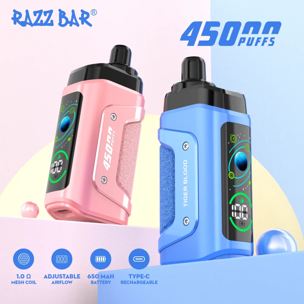 Razz Bar 45000 Puffs: Smart Screen Disposable Vape for the Ultimate Experience 3 Razz Bar 45000 Puffs 45k Smart Screen