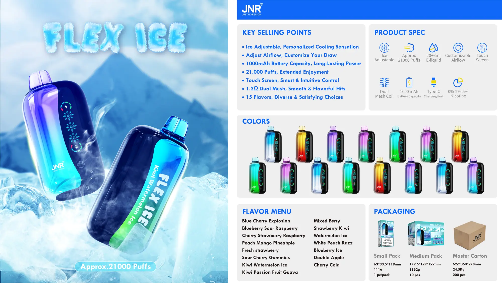 JNR Flex Ice 21000 Puffs