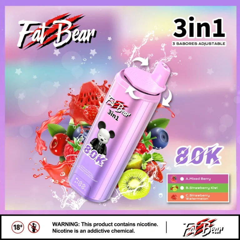Aivono 80000 Puffs 80K 3 em 1 Aim Fat Bear