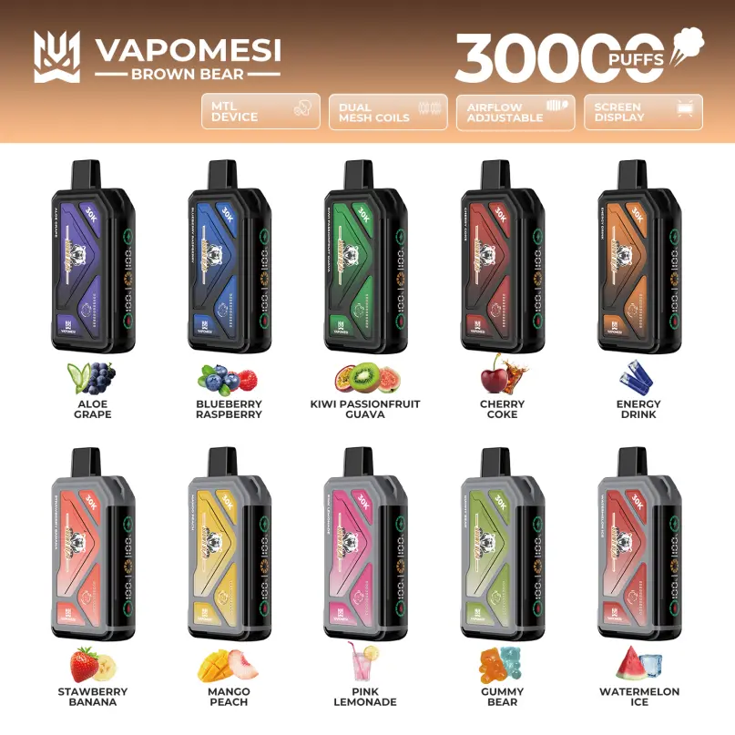 Αποθήκη ΕΕ Vapomesi 30000 Puffs Brown Bear 