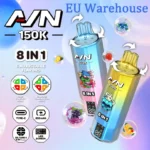 Aivono 150K Puffs 8 in 1 Vape Shop 150000 Einweg Vaper Großhandel LED Bildschirm EU Warehouse