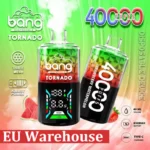 Bang Tornado 40000 Puffs laetav ühekordselt kasutatav Vape 40K Smart Screen Reguleeritav võimsus EU Warehouse