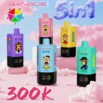 Bang DE 300K Puffs 5 σε 1 Επαναφορτιζόμενο αναλώσιμο ηλεκτρονικό τσιγάρο 300.000 τεμάχια Χονδρική πώληση Ηλεκτρονικό τσιγάρο με οθόνη LED