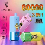 Bang DE: 80 000 caladas, vaporizador desechable recargable 3 en 1, 80 000 caladas, venta al por mayor, cigarrillo electrónico con pantalla LED