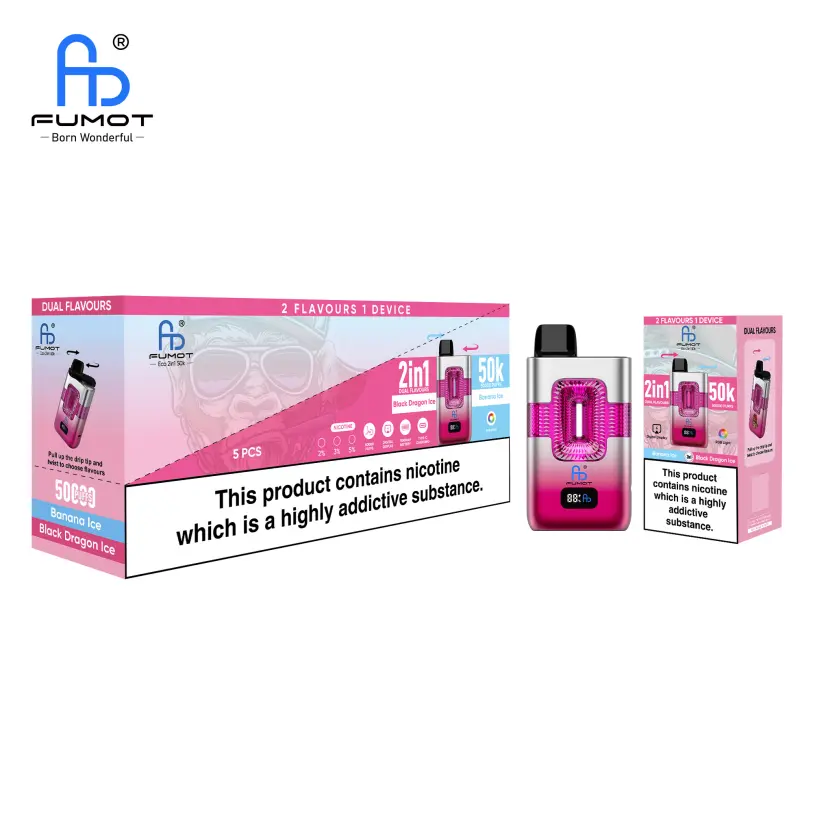 EU Warehouse Fumot Eco 2in1 50K 50000 Puffs Vape Pen Original Factory Smart Screen 2 „Fumot Eco 2in1“ – 50 tūkst. įkvėpimų