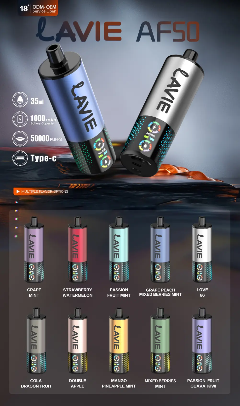 Lavie, vaporizador de shisha de 50 000 caladas