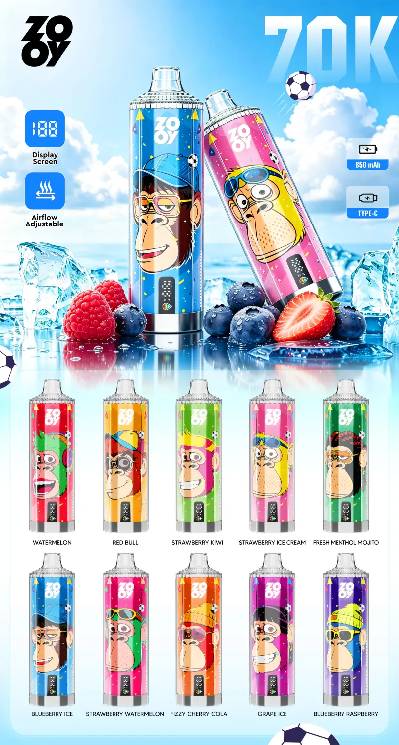 ZOOY 70K Puffs 70000 Crystal Vape Rechargeable Disposable Vaper Wholesale Smart Screen 1 ZOOY 70K Puffs